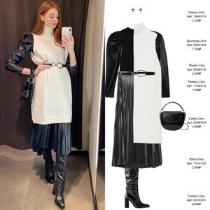 BRAND NEW ZARA WOMEN’S SLOUCHY HIGH-HEEL KNEE-HIGH LEATHER BOOTS